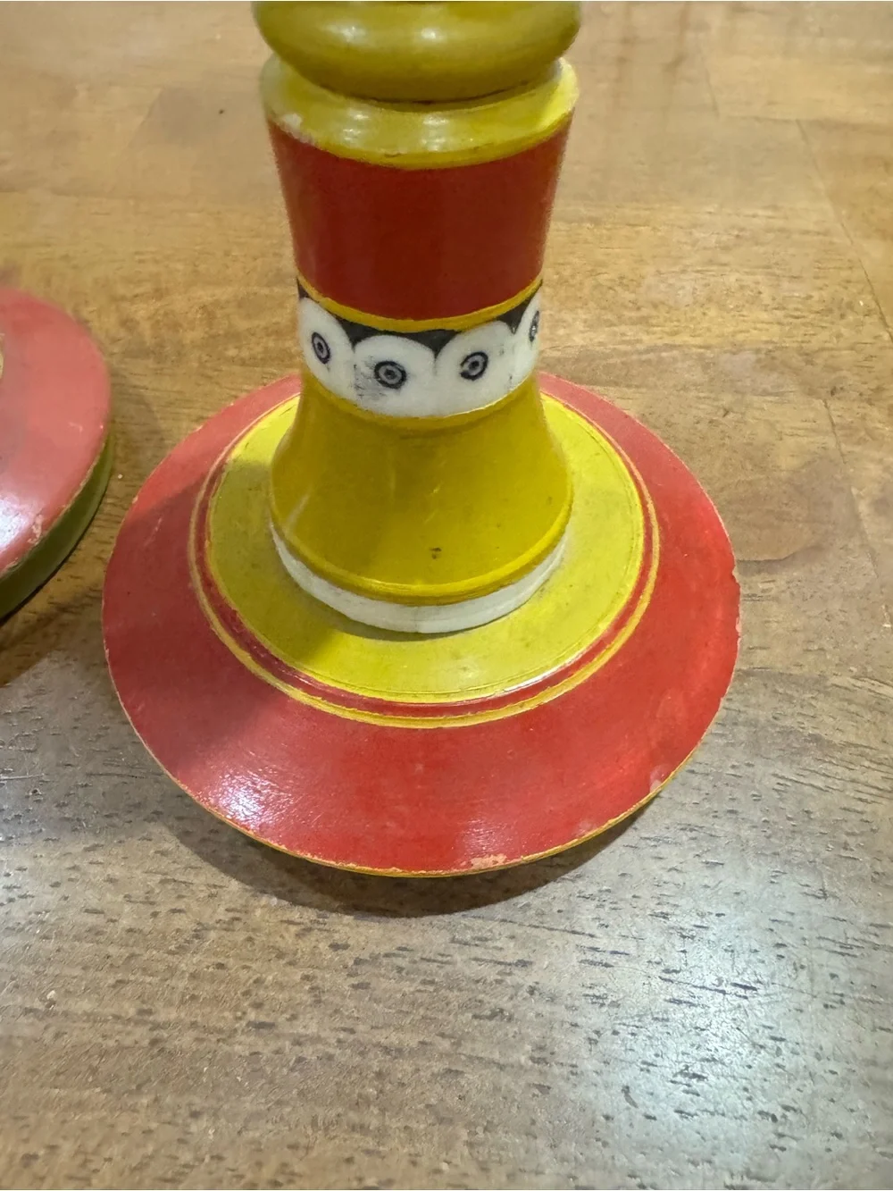 Handmade in India Painted Wood Candlesticks by Tozai Home